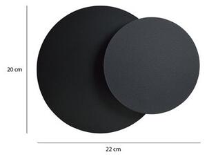 Nástěnné svítidlo CIRCLE 1C – černé, 1× G9, šířka 22 cm