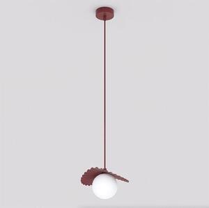 Závěsné svítidlo FLORA 1 – vínové, opálové sklo, 1× G9, šířka 20 cm