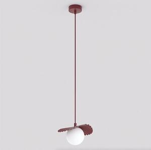Závěsné svítidlo FLORA 1 – vínové, opálové sklo, 1× G9, šířka 20 cm