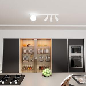 Stropní svítidlo BASTER 4 – celobílé, sklo, 4× GU10/E14, šířka 70 cm