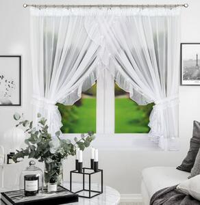 Dekorační krátká záclona s volánky a řasící páskou HONEY SHINE bílá 400x160 cm MyBestHome