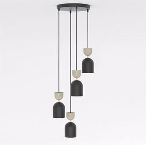 Závěsné svítidlo GAUDI 4 PREM – černé / moka, 3× E14, šířka 38 cm