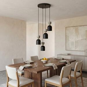 Závěsné svítidlo GAUDI 4 PREM – černé / moka, 3× E14, šířka 38 cm