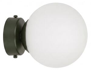 Nástěnné svítidlo MAGNUS K1 – olivově zelené, bílé sklo, 1× E14, šířka 31 cm