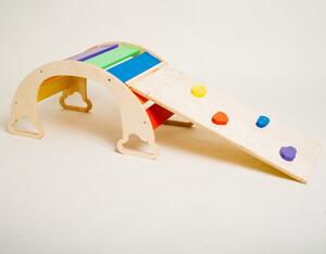 Montessori houpačka + skluzavka Sway Rainbow Natural Color Duha Toddler in Family