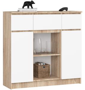 Ak furniture Komoda Baros 100 cm dub sonoma/bílá