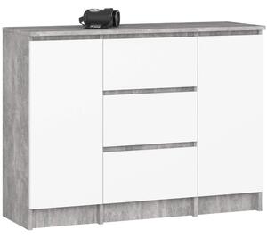 Ak furniture Komoda Girgo 100 cm beton/bílá