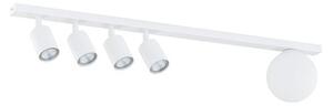 Stropní svítidlo BASTER 5 – celobílé, sklo, 5× GU10/E14, šířka 90 cm