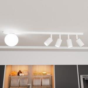 Stropní svítidlo BASTER 5 – celobílé, sklo, 5× GU10/E14, šířka 90 cm