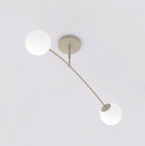 Stropní svítidlo PREGOS 2 – moka, opálové sklo, 2× E14, šířka 90 cm