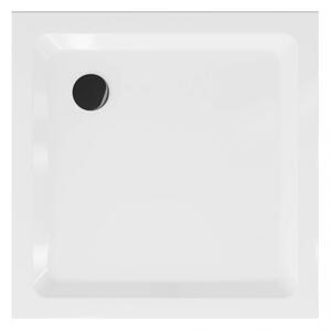MEXEN Sprchová vanička s černým sifonem 90 x 90 cm bílá