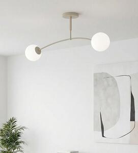 Stropní svítidlo PREGOS 2 – moka, opálové sklo, 2× E14, šířka 90 cm