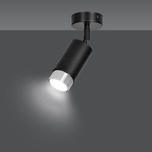 Stropní svítidlo HIRO 1 – černé / chromové, 1× GU10, šířka 8 cm