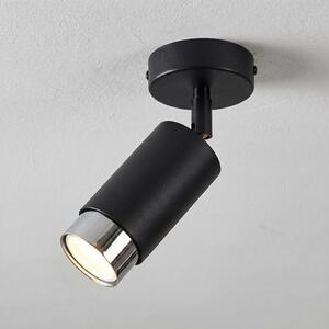 Stropní svítidlo HIRO 1 – černé / chromové, 1× GU10, šířka 8 cm