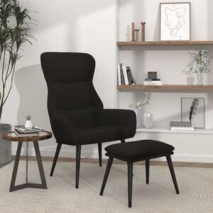 Relaxační křeslo se stoličkou černé textil 3097435
