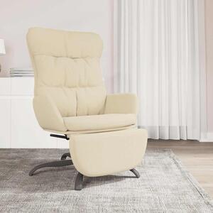Relaxační křeslo s podnožkou krémové textil 3097596