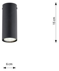 Stropní svítidlo TECNO 1S – černé, 1× GU10, šířka 6 cm