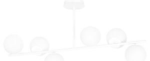 Stropní svítidlo BIOR 6 – celobílé, sklo, 6× E14, šířka 100 cm