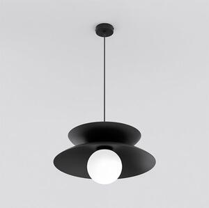 Závěsné svítidlo NAGOYA 1 – černé, bílé sklo, 1× G9, šířka 41 cm
