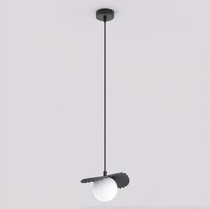 Závěsné svítidlo FLORA 1 – černé, opálové sklo, 1× G9, šířka 20 cm