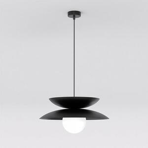 Závěsné svítidlo NAGOYA 1 – černé, bílé sklo, 1× G9, šířka 41 cm