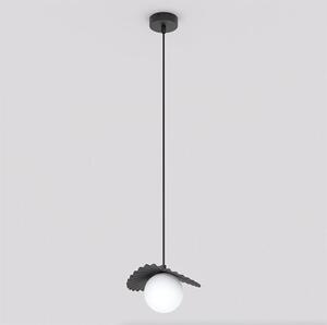 Závěsné svítidlo FLORA 1 – černé, opálové sklo, 1× G9, šířka 20 cm