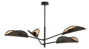 Stropní svítidlo VENE 4 – černé, zlatá textilní stínidla, 4× E14, šířka 102 cm