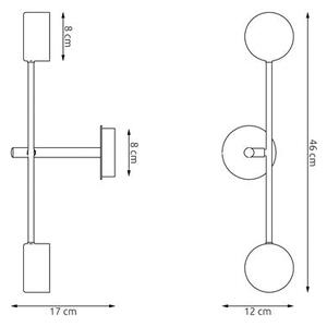 Nástěnné svítidlo NATSU K2 – vínové, 2× GX53, šířka 46 cm