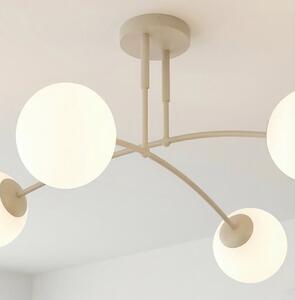 Stropní svítidlo PREGOS 4 – moka, opálové sklo, 4× E14, šířka 90 cm