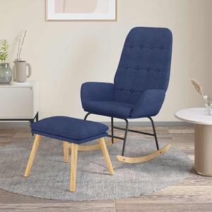 Houpací křeslo s podnožkou modré textil 3097708