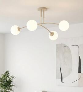 Stropní svítidlo PREGOS 4 – moka, opálové sklo, 4× E14, šířka 90 cm