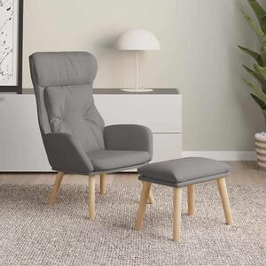 Relaxační křeslo s podnožkou světle šedé textil 3097750