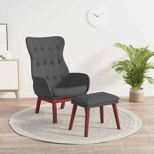 Relaxační křeslo s podnožkou tmavě šedé textil 3097724