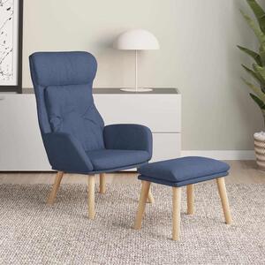 Relaxační křeslo s podnožkou modré textil 3097754