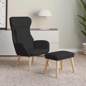 Relaxační křeslo s podnožkou černé textil 3097756