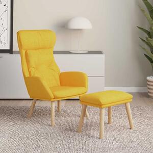 Relaxační křeslo s podnožkou hořčicově žluté textil 3097757