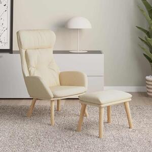 Relaxační křeslo s podnožkou krémové textil 3097752