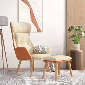 Relaxační křeslo s podnožkou krémová umělá kůže a textil 3097763