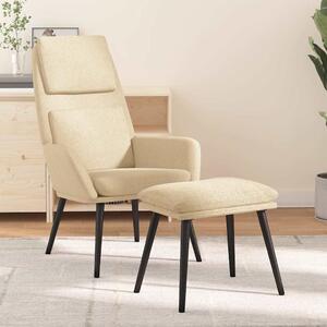 Relaxační křeslo se stoličkou krémové textil 3097770