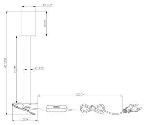 GLOBO Stolní kovová lampa s klipem ROBBY, 1xGU10, 25W, bílá 57911KW