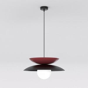 Závěsné svítidlo NAGOYA 1 – černé / vínové, bílé sklo, 1× G9, šířka 41 cm