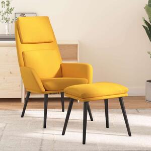 Relaxační křeslo se stoličkou hořčicově žluté textil 3097775