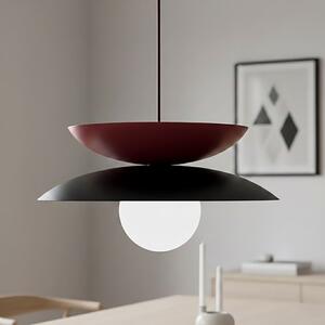 Závěsné svítidlo NAGOYA 1 – černé / vínové, bílé sklo, 1× G9, šířka 41 cm