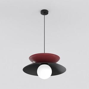 Závěsné svítidlo NAGOYA 1 – černé / vínové, bílé sklo, 1× G9, šířka 41 cm
