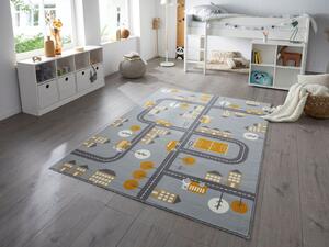 Hanse Home, Dětský kusovy koberec Adventures 105530 Mouse Mustard | Šedá Typ: 80x150 cm