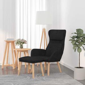 Relaxační křeslo se stoličkou černé samet 3097826