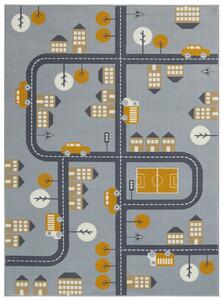 Hanse Home, Dětský kusovy koberec Adventures 105530 Mouse Mustard | Šedá Typ: 120x170 cm