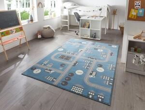 Hanse Home, Dětský kusovy koberec Adventures 105531 Sky Blue | Modrá Typ: 120x170 cm