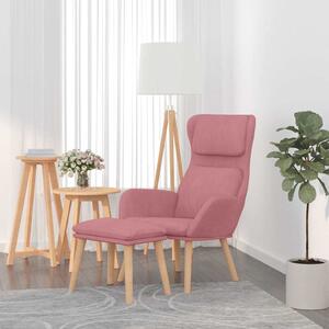 Relaxační křeslo se stoličkou růžové samet 3097824