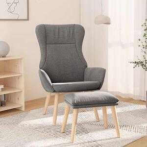 Relaxační křeslo s podnožkou světle šedé textil 3097882